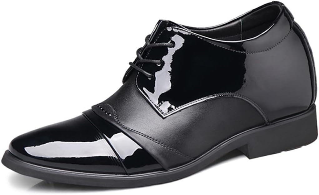 

Мужские оксфорды с увеличением роста, кожаные туфли с заостренным носком, классические деловые туфли с увеличением роста для мужчин Ygceeia, черный