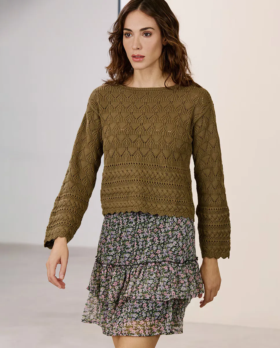 

Женский свитер тонкой вязки крючком Vero Moda, зеленый