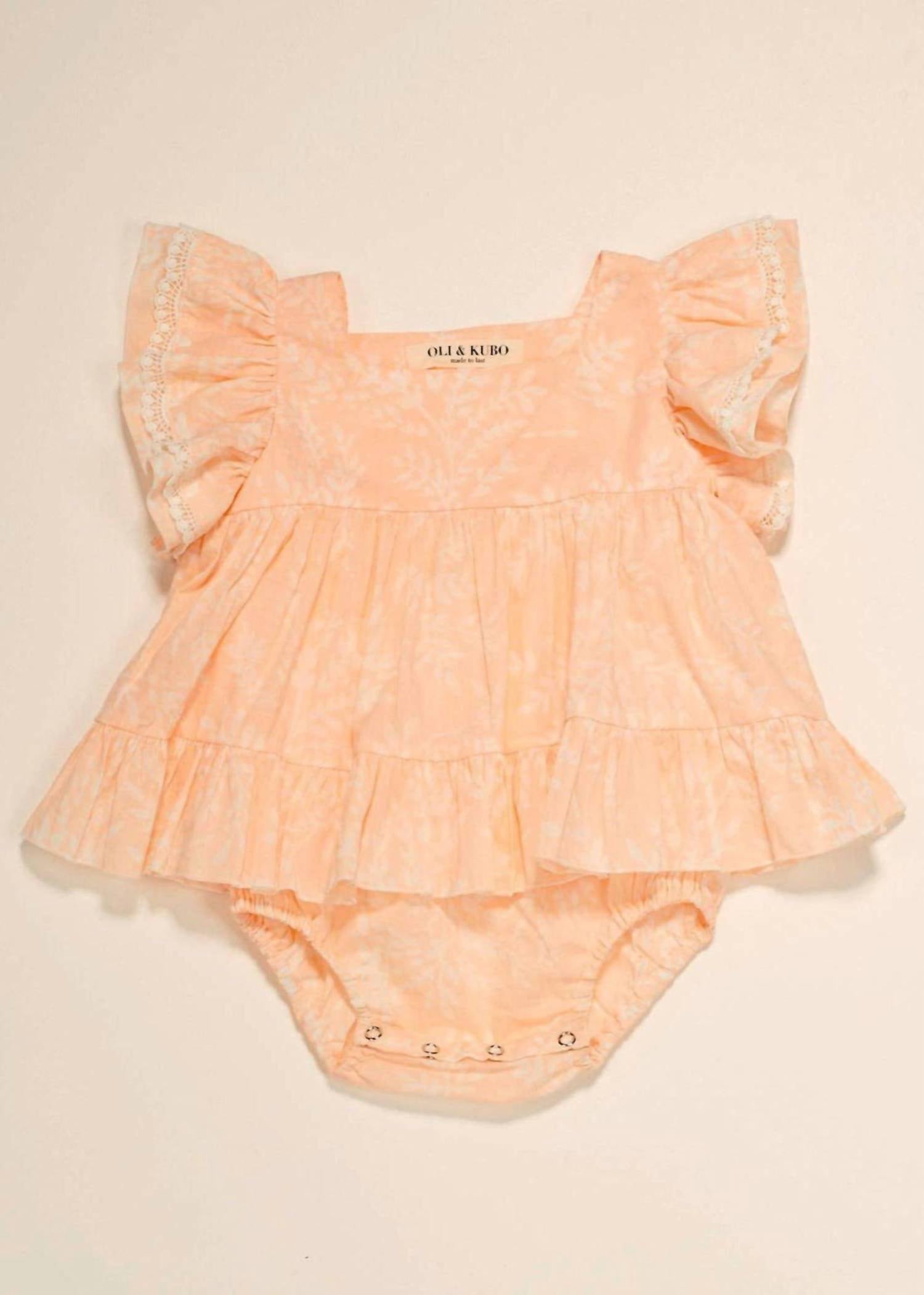 

Детское платье Meadow Floral Onesie в персиковом цвете OLI & KUBO