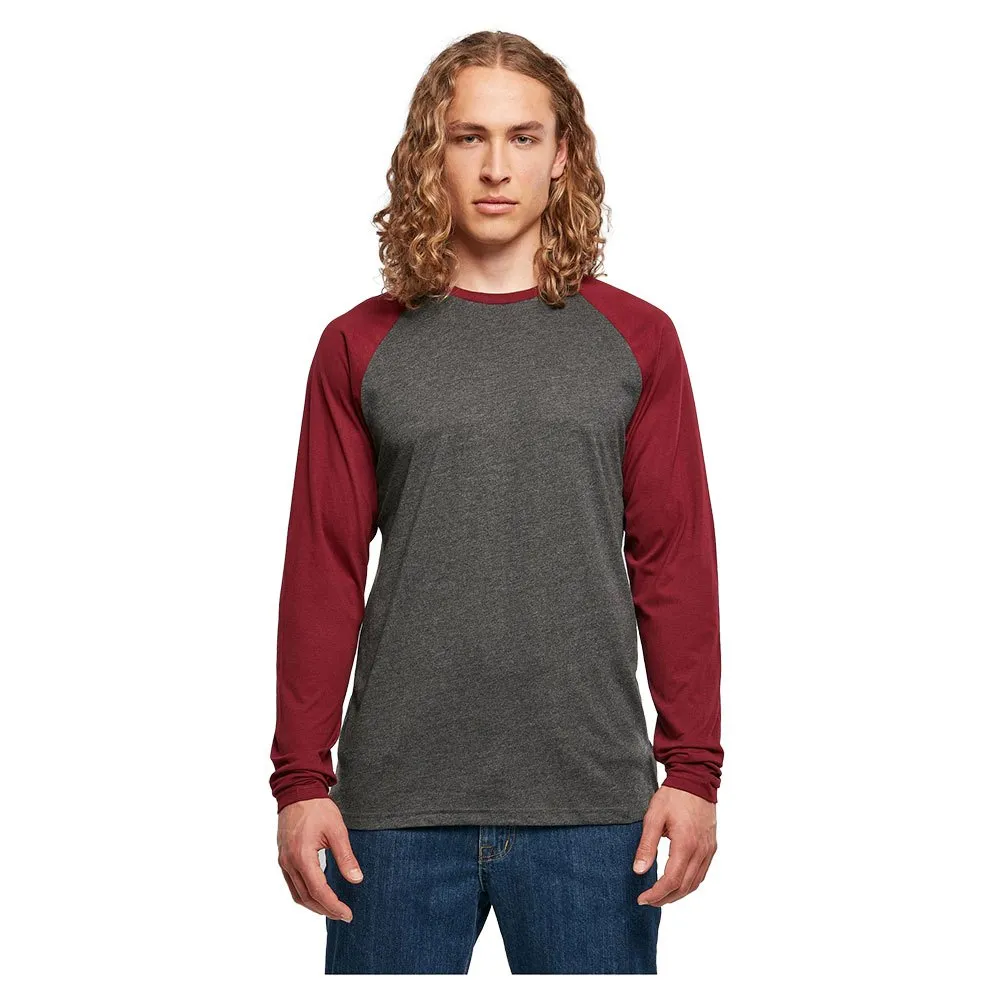 

Лонгслив Build Your Brand Contrast Raglan, серый