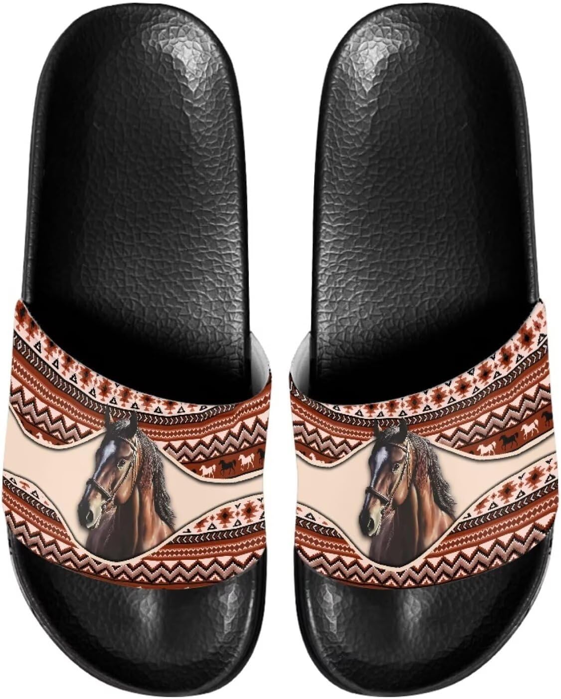 

Домашние шлепанцы JUDENTIDOS, тапочки для ванной, слайдоны, повседневная обувь для мужчин и женщин, Southwest Navajo Native American Totem Horse