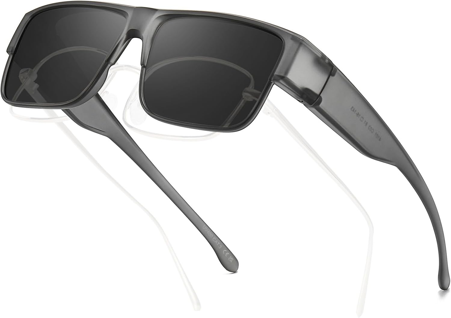 

Поляризованные солнцезащитные очки LVIOE, надеваемые поверх обычных очков, для женщин и мужчин, облегающие солнцезащитные очки с защитой от УФ-излучения LS4101, A3 Grayish/Grey