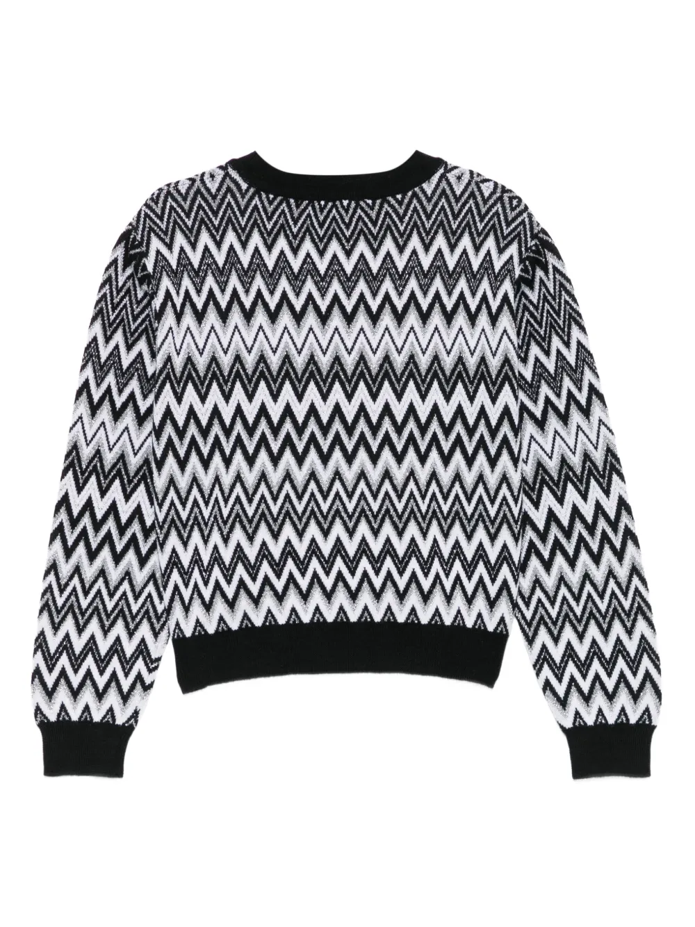 Свитер из смесовой шерсти с узором зигзаг Missoni Kids, черный — фото 2
