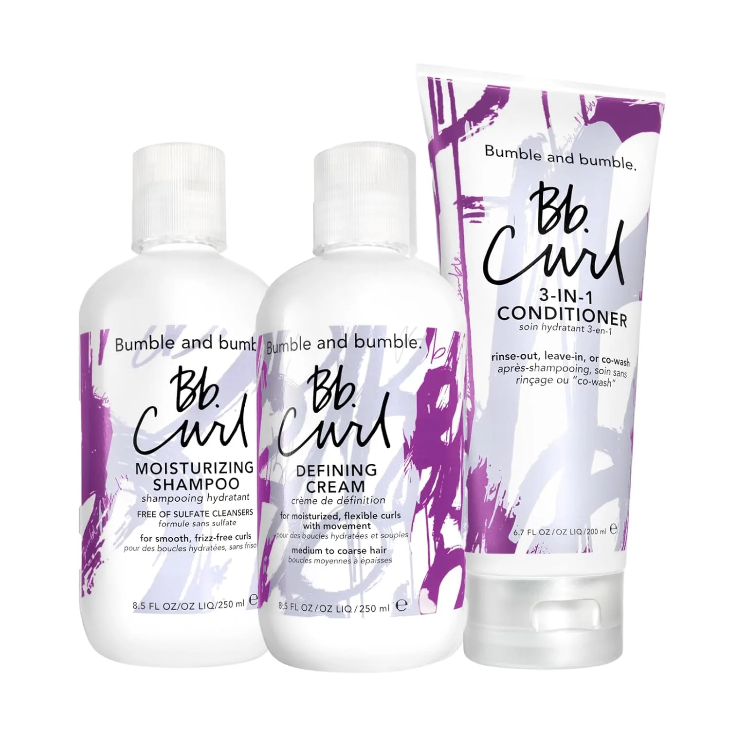 Bumble and bumble набор: увлажняющий шампунь Curl Moisturizing Shampoo, кондиционер 3-в-1 Curl Conditioner и крем для укладки Defining Cream Bumble And Bumble.