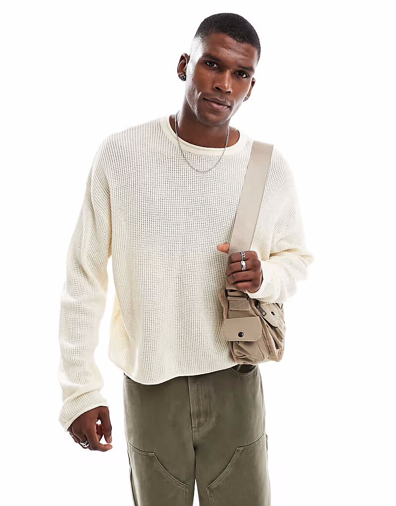 

Летний вязаный джемпер Cotton On Light кремового цвета Cotton:On