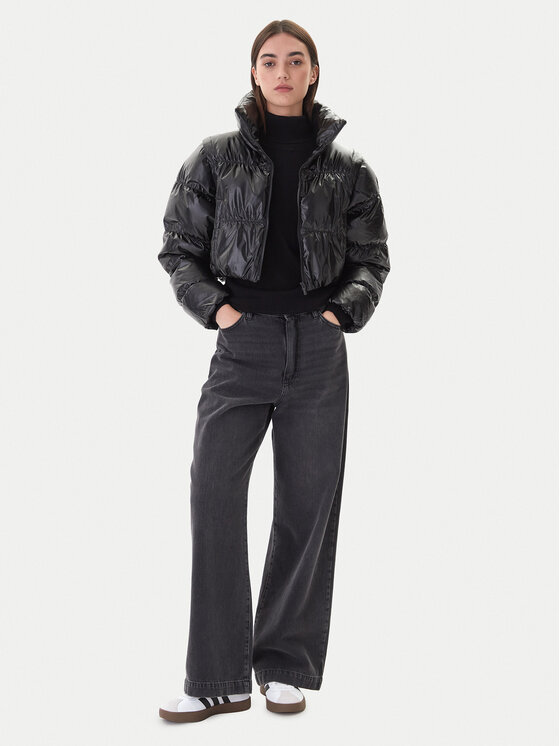 Зимняя куртка loose fit Essentials Glossy 2-In-1 JX2988 Adidas, черный — фото 2