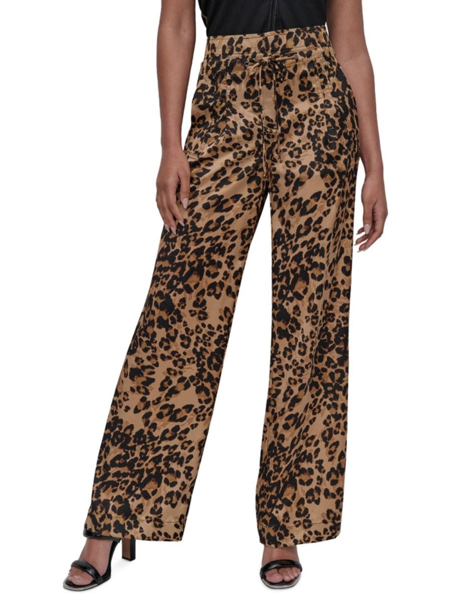 

Широкие брюки с анималистичным принтом DKNY, цвет Cheetah
