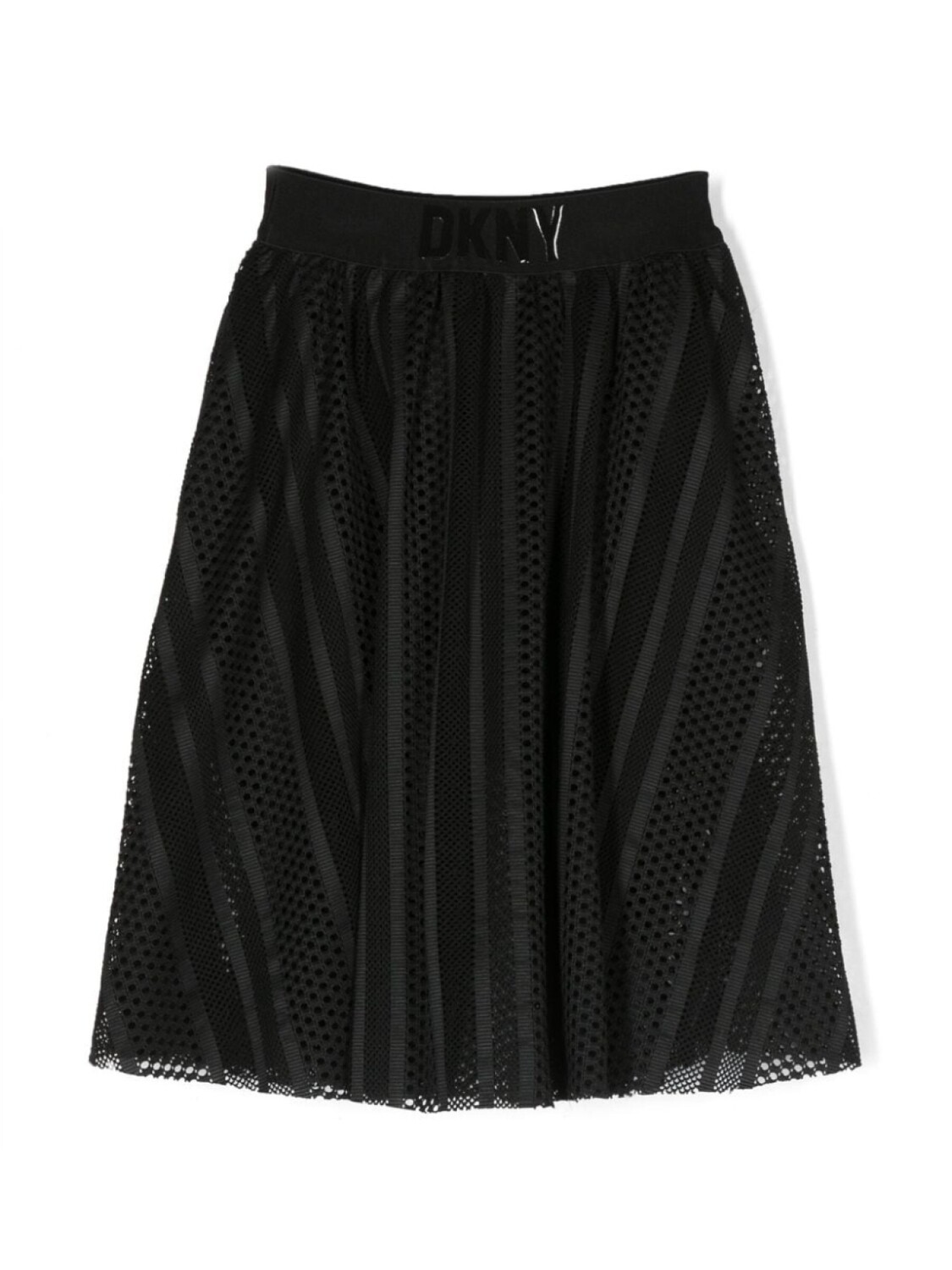 

DKNY плиссированная юбка миди с логотипом на поясе, черный