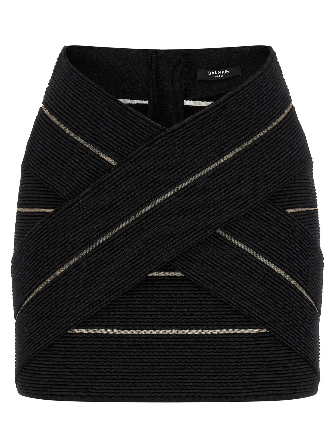 Юбка с V-образной талией BALMAIN, черный