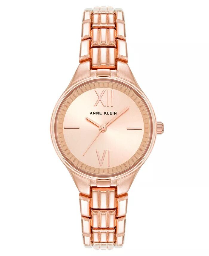 

Женские кварцевые круглые часы из сплава розового золота, 28 мм Anne Klein