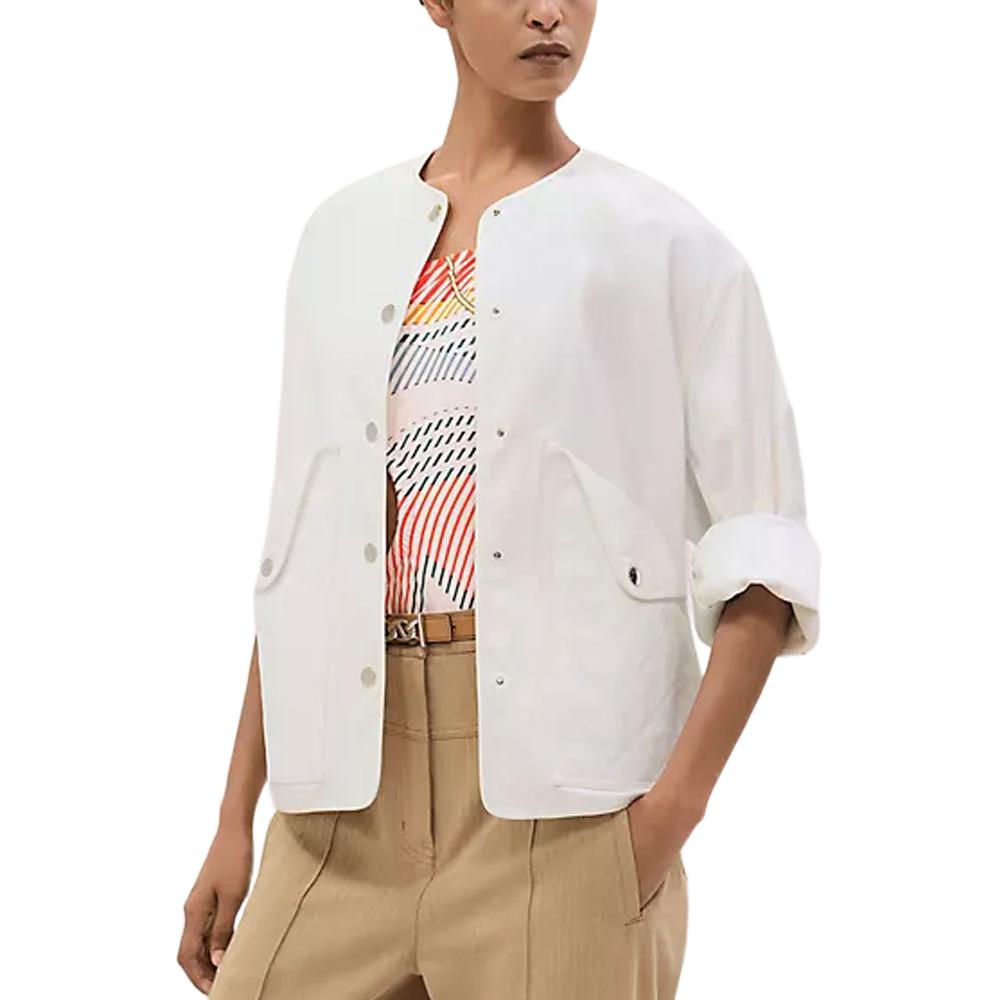 HERMES Женская куртка натурального белого цвета, Natural White — фото 4