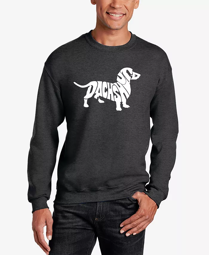 

Мужская толстовка с круглым вырезом и принтом таксы Word Art La Pop Art, серый