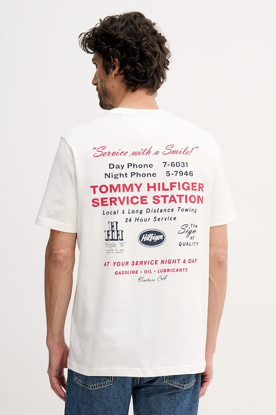 

Хлопковая футболка Tommy Hilfiger, бежевый