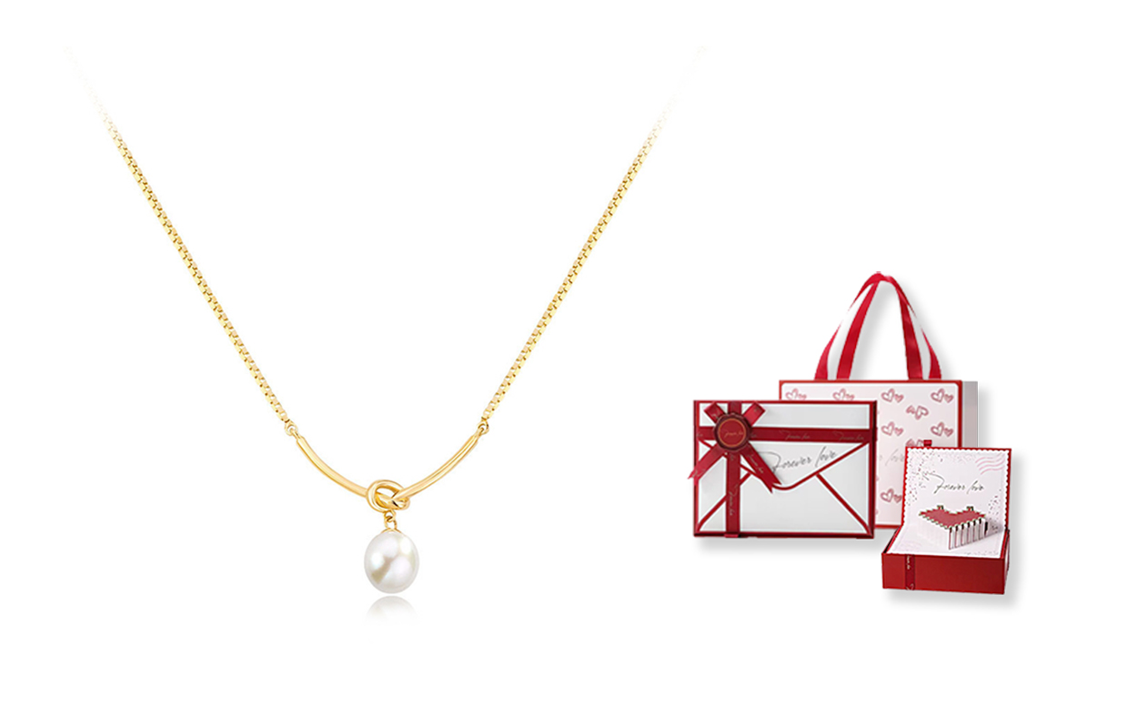 

Женское ожерелье WANLIACC, Smile Pearl Necklace [Gold] + [Love Heart Gift Box]