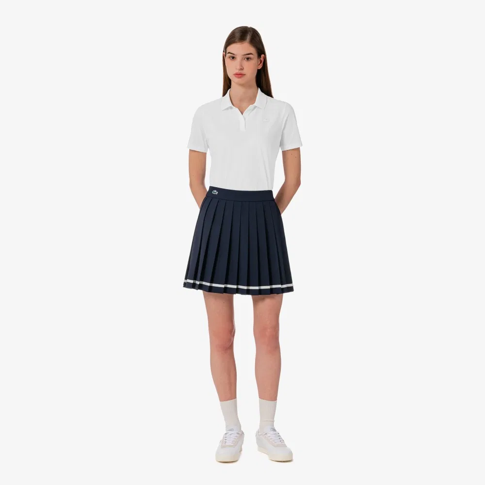 Юбка теннисная Lacoste с тесьмой, темно-синяя — фото 4