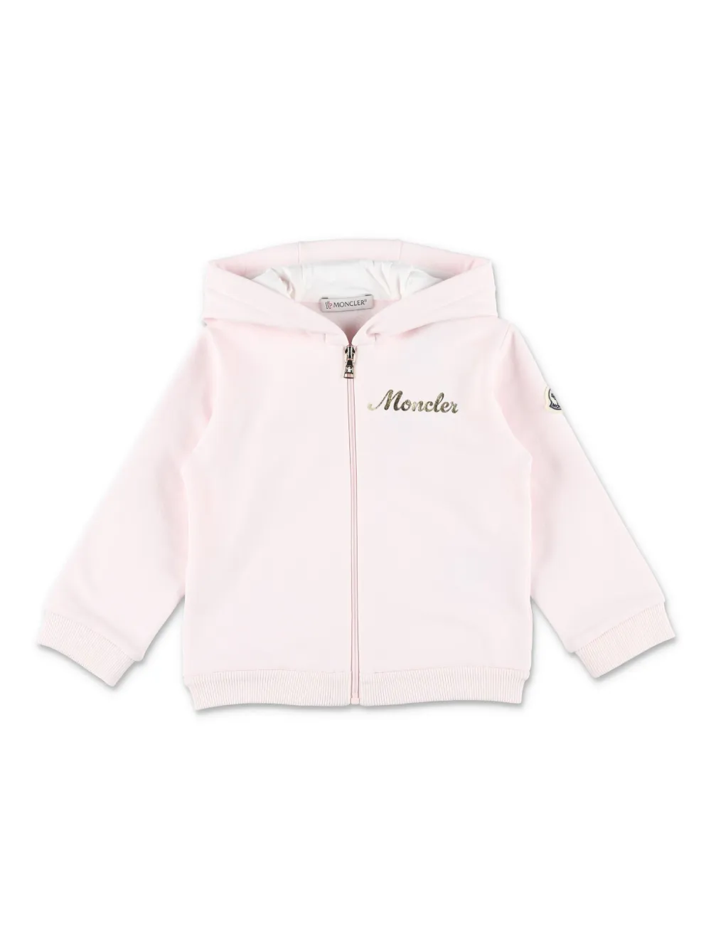 Спортивный костюм из джерси с логотипом Moncler Enfant, розовый — фото 2
