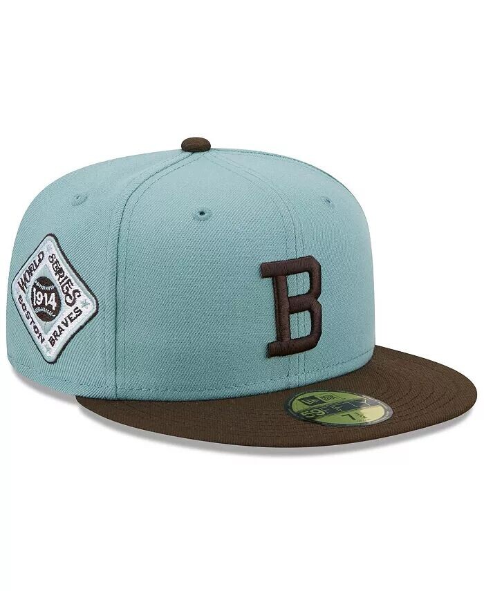 

Мужская светло-голубая и коричневая шляпа Boston Braves Cooperstown Collection 1914 World Series Beach Kiss 59FIFTY New Era