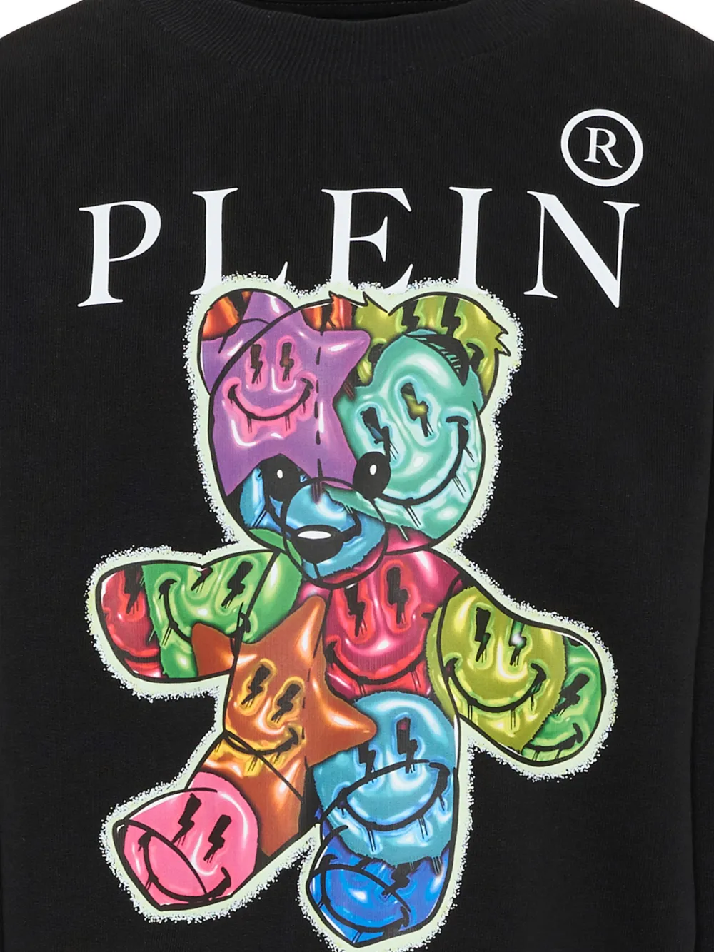 Свитшот с графическим принтом и круглым вырезом Philipp Plein Junior, черный — фото 3