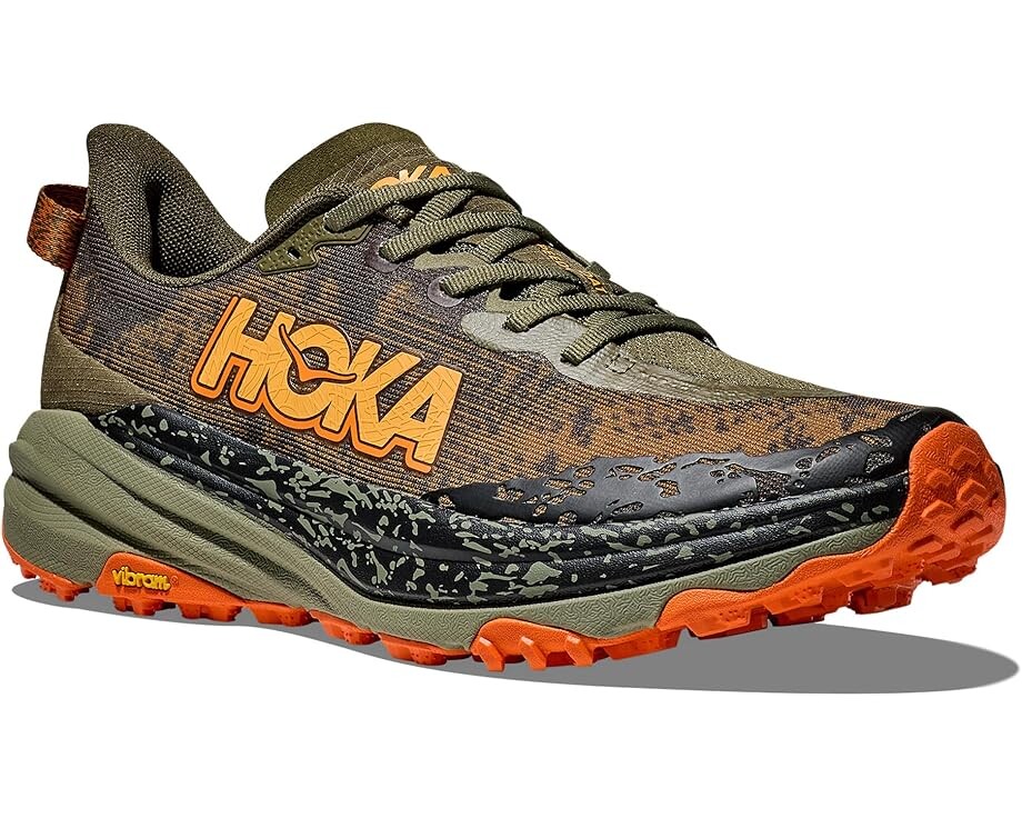 Кроссовки Hoka Speedgoat 6, цвет Antique Olive/Squash
