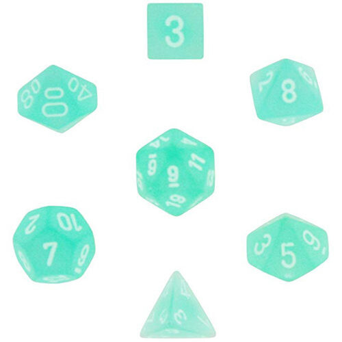 

Игровые кубики Poly 7 Set: Frosted Teal/White Chessex