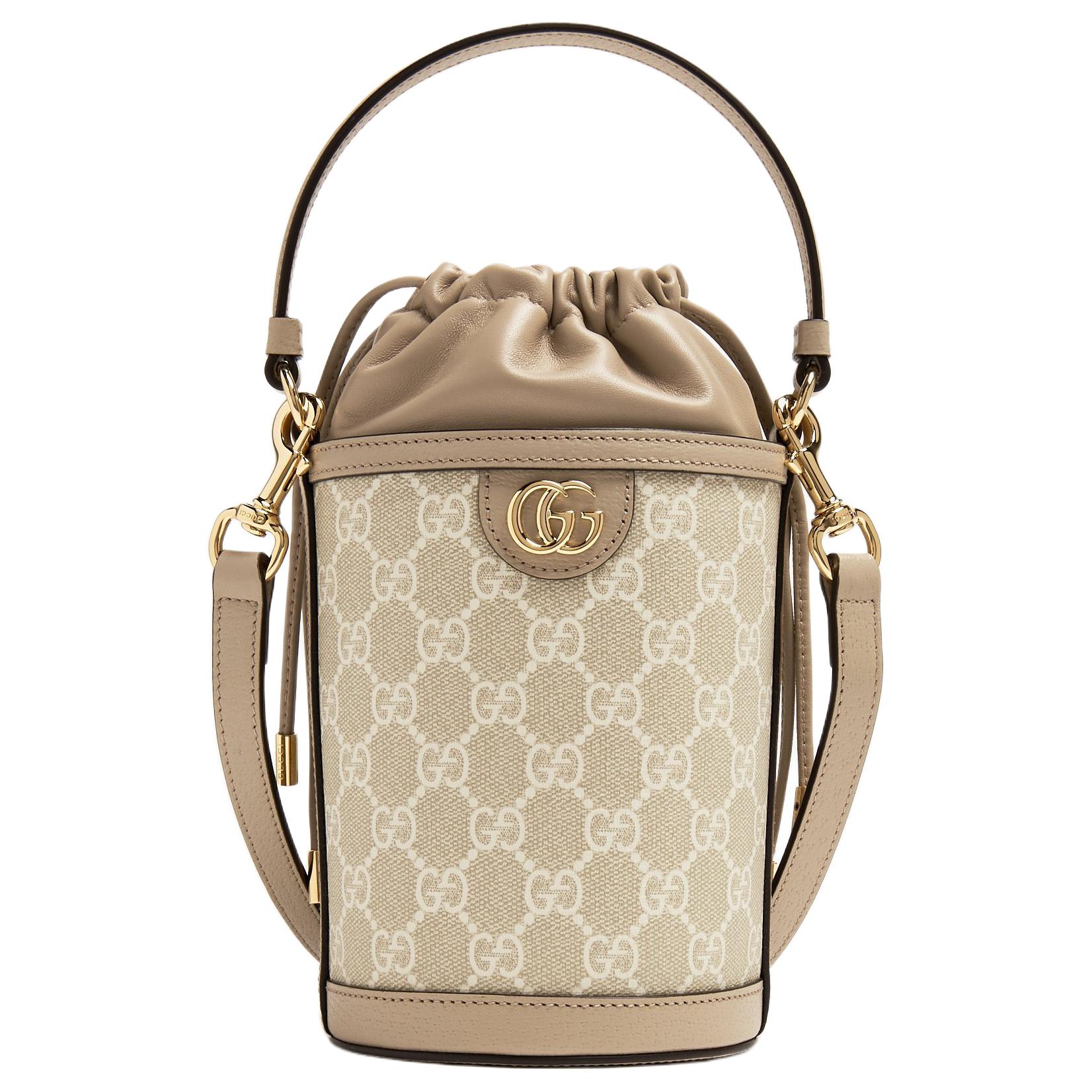 

GUCCI Сумка ведро из холста и кожи