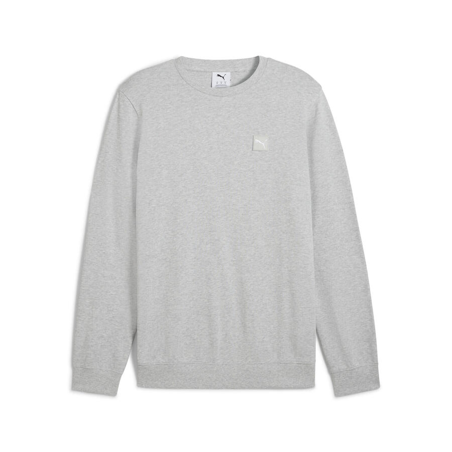 

Мужская толстовка Essentials Elevated Crewneck PUMA светло-серого цвета с меланжевым узором