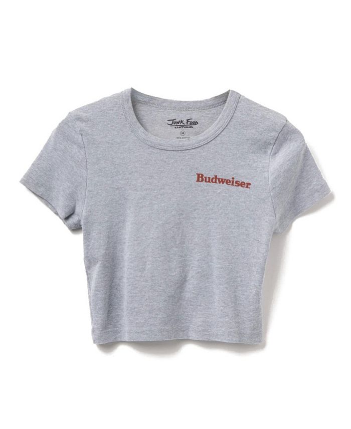 

Женская футболка Budweiser Anheuser Busch Junk Food Clothing, серый