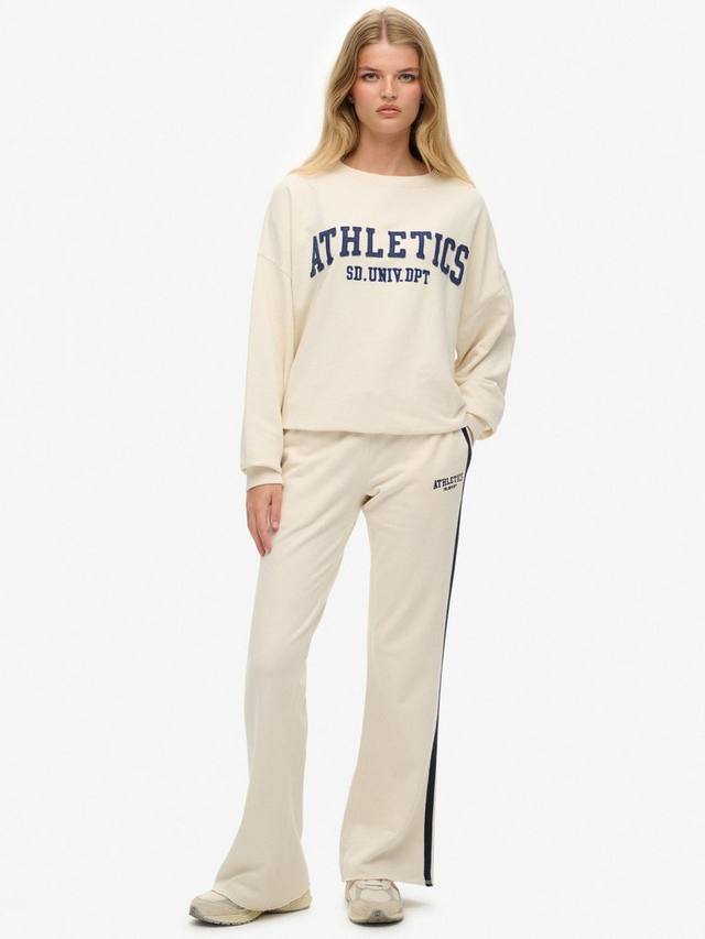 

Спортивные полосатые расклешенные джоггеры Superdry, Desert Bone White