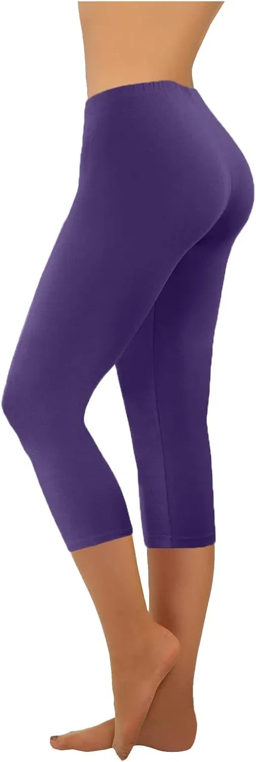 Капри для женщин высокие джинсовые, Yoga, Purple