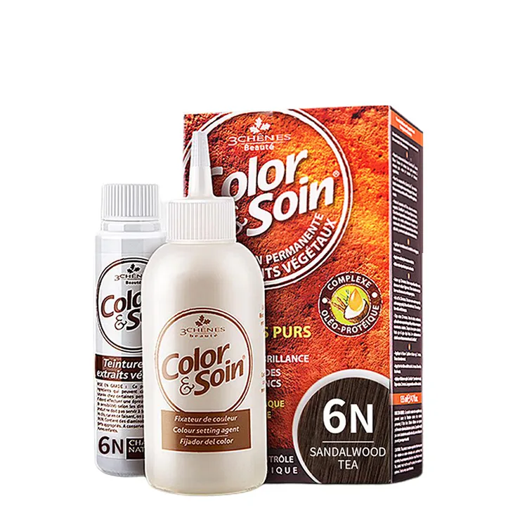 Краска и осветлитель для волос унисекс LES 3 CHENES, #6N Sandalwood Tea