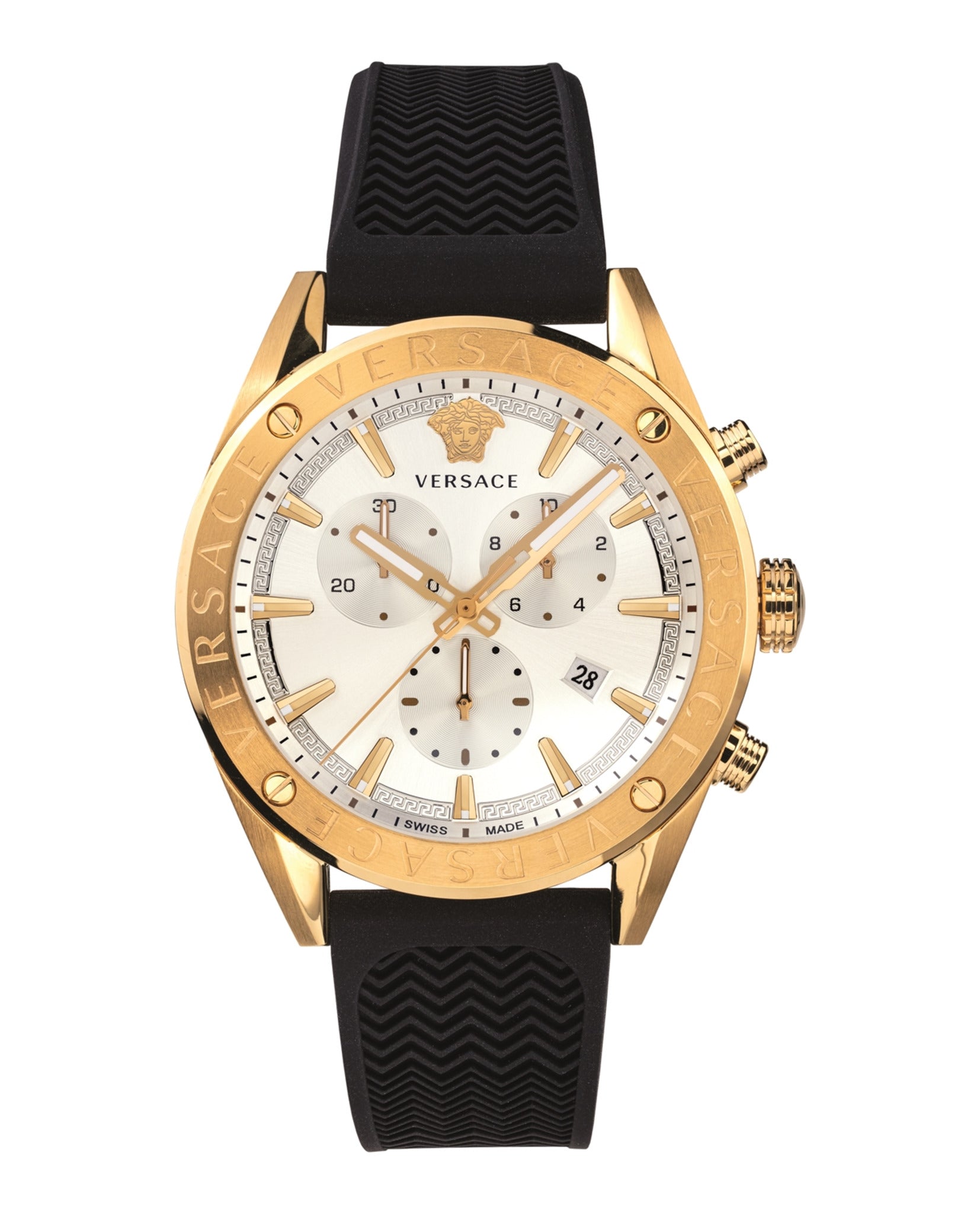 

Силиконовые часы V-Chrono Versace, черный/золотой/серебряный