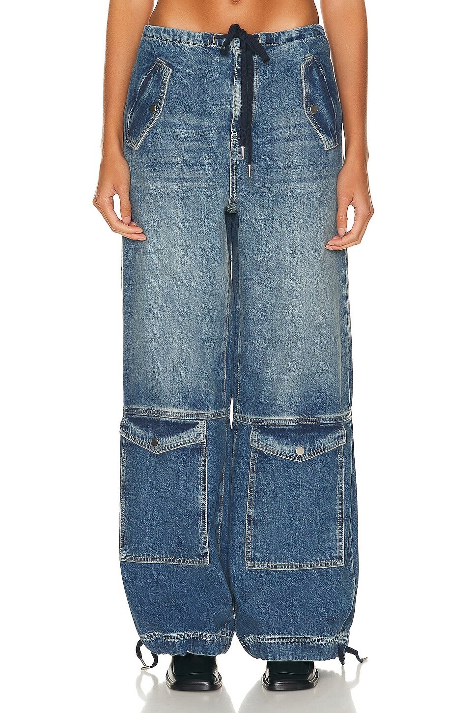 

Брюки Grlfrnd Alix Wide Leg Drawstring Cargo, цвет San Antonio