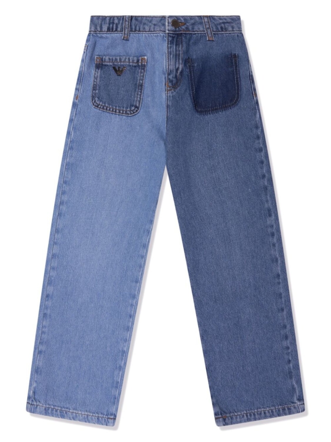 

Прямые джинсы с логотипом Emporio Armani Kids, синий