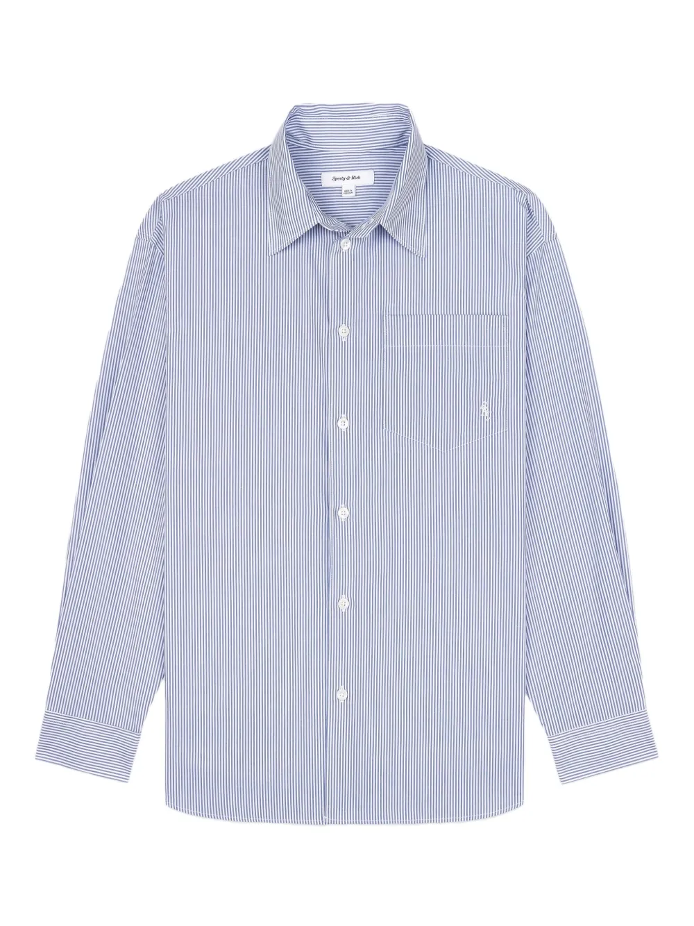 

Полосатая рубашка на пуговицах Sporty & Rich, синий