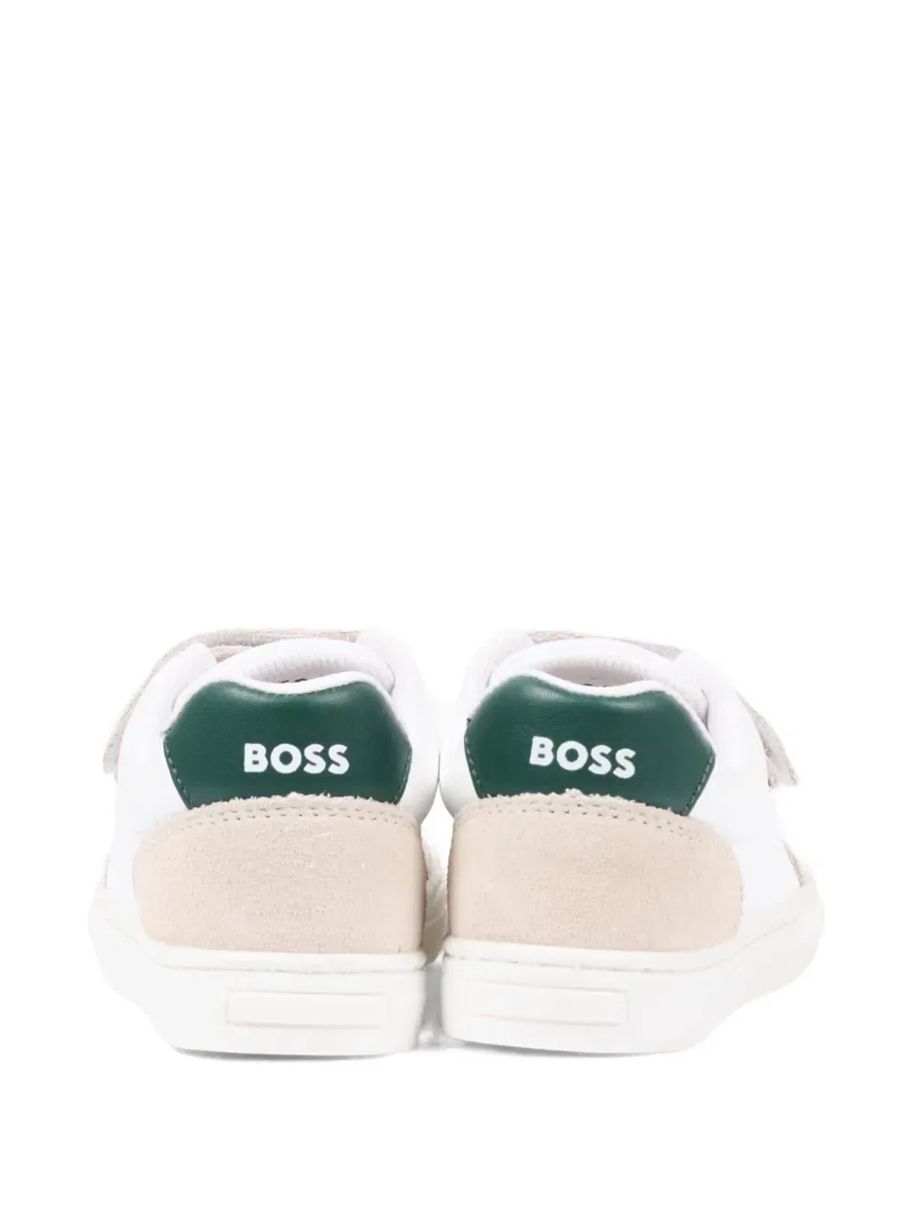 Кожаные кроссовки с ремешком Touch-strap Boss Kidswear, белый — фото 4