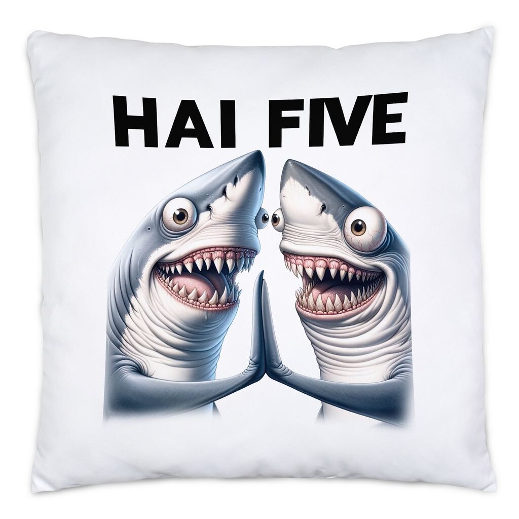 

Подушка Shark Five Two Sharks с наполнителем — Shark Humor Hey!Print
