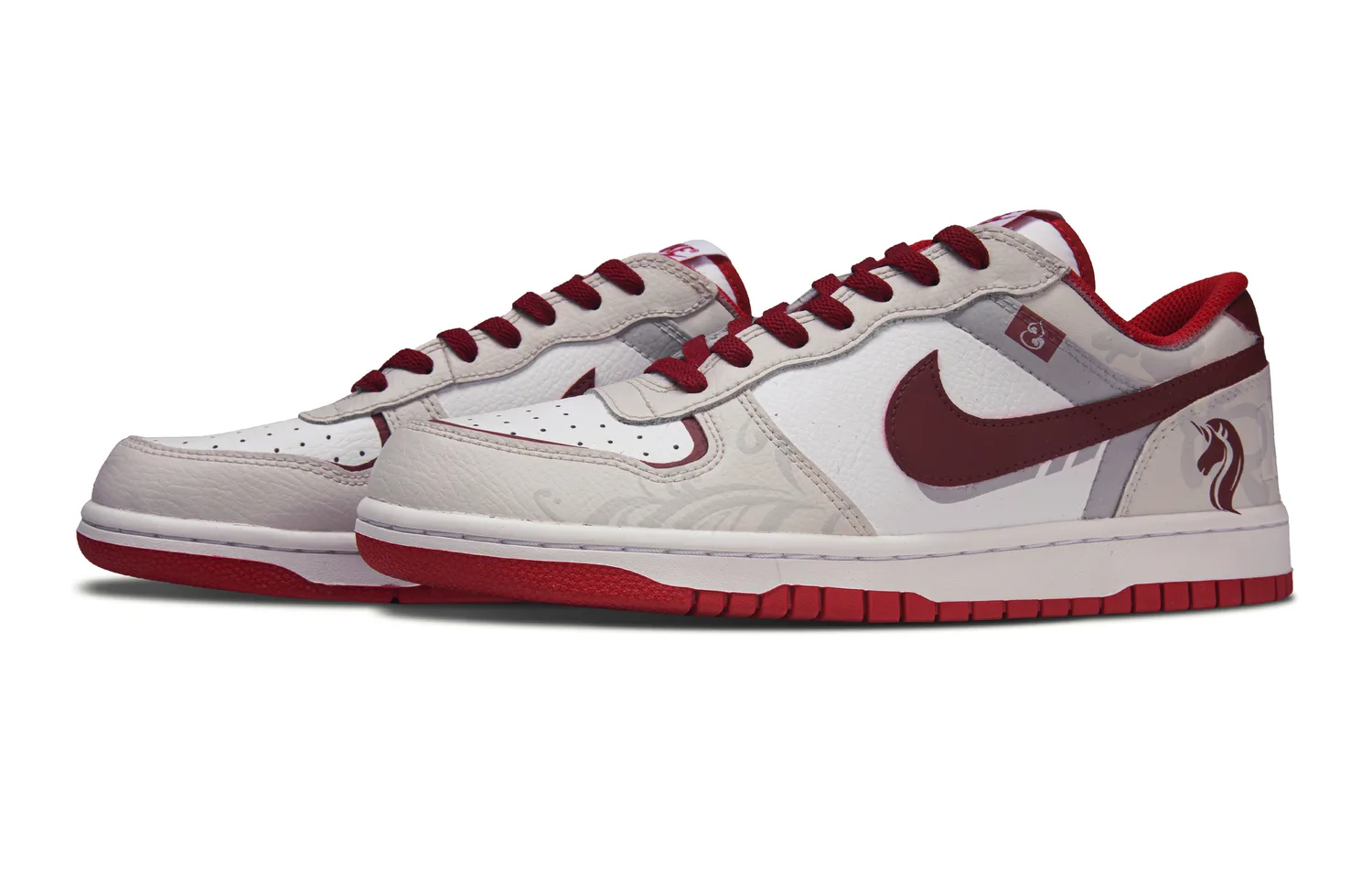 Nike Кроссовки для скейтбординга мужские Big Abrasion Resistant Slip Resistant low top белые красные — фото 4
