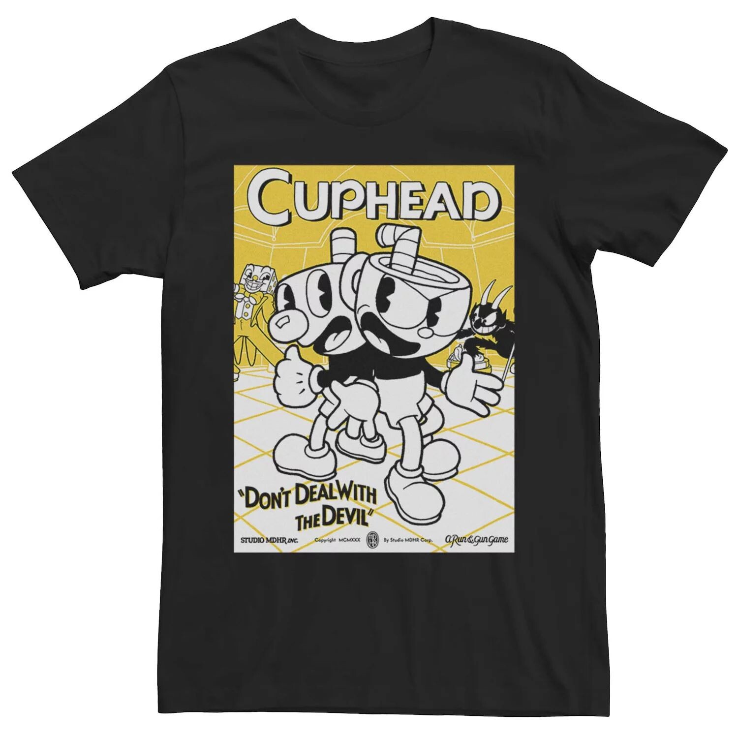 

Мужская футболка с винтажным плакатом Cuphead Don't Deal With The Devil Group Licensed Character