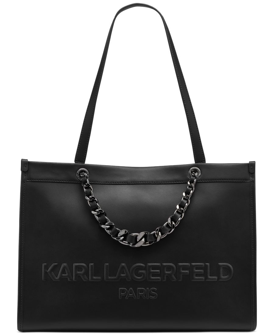 

Большая кожаная сумка-тоут Savoie KARL LAGERFELD PARIS, Black