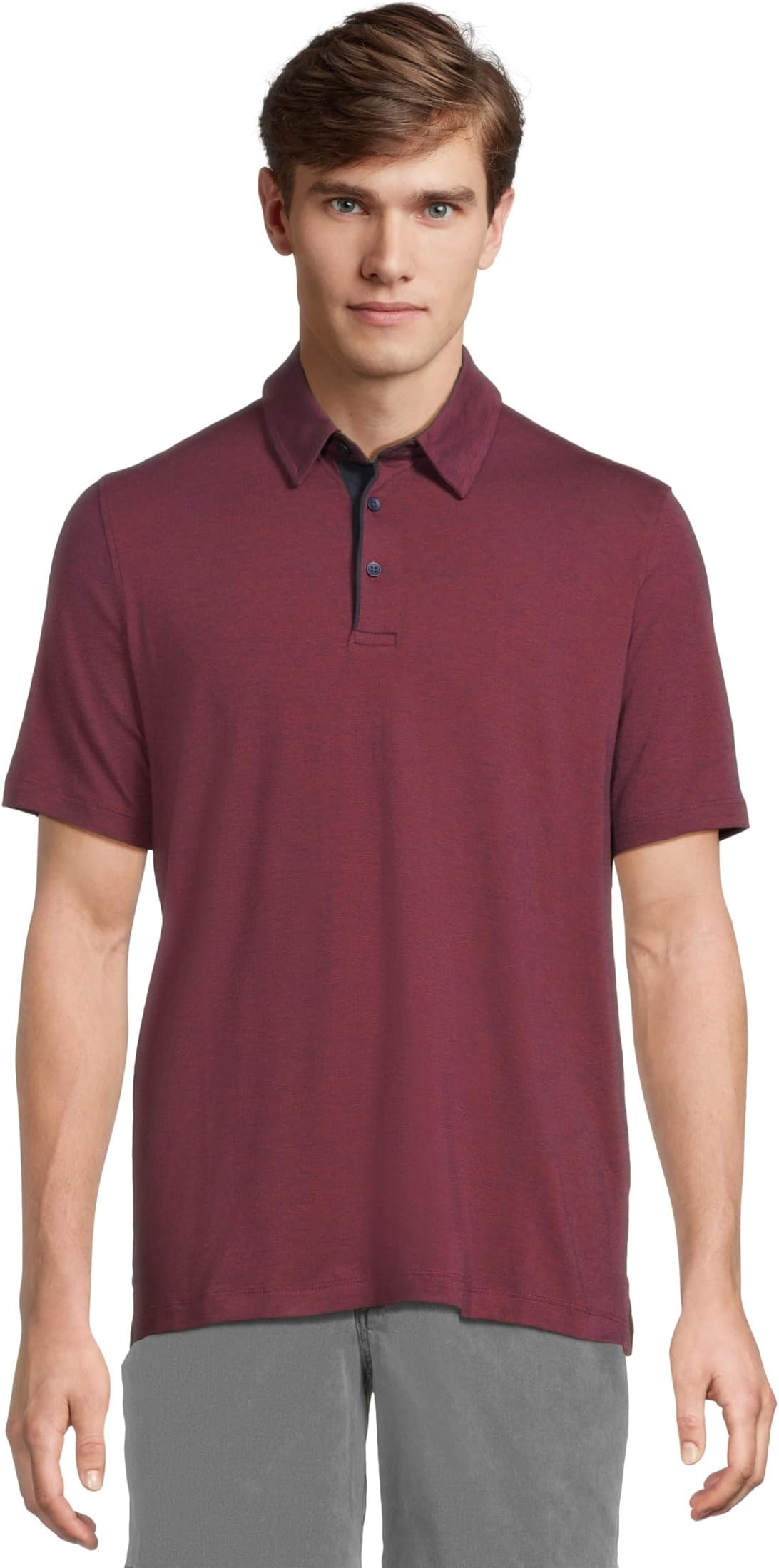 

Футболка Johnston & Murphy Fine Stripe Polo, цвет Burgundy/Navy