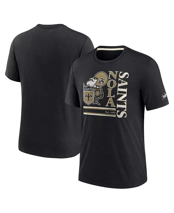 

Мужская черная футболка New Orleans Saints с логотипом из трех слоев ткани Nike