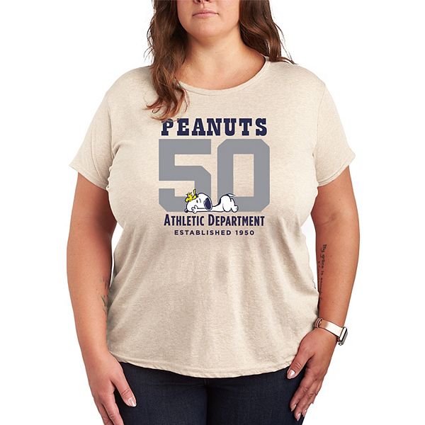 

Футболка с принтом Peanuts Athletic Department Est 1950 Plus Size Licensed Character, Beige
