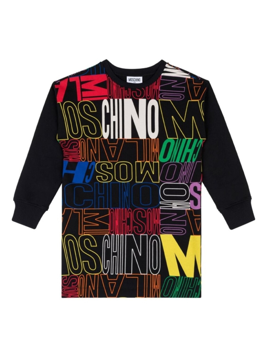 

Moschino Kids платье с графическим принтом логотипа по всей поверхности, черный