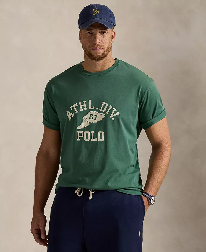 

Мужская футболка с принтом Big & Tall Jersey Polo Ralph Lauren, зеленый