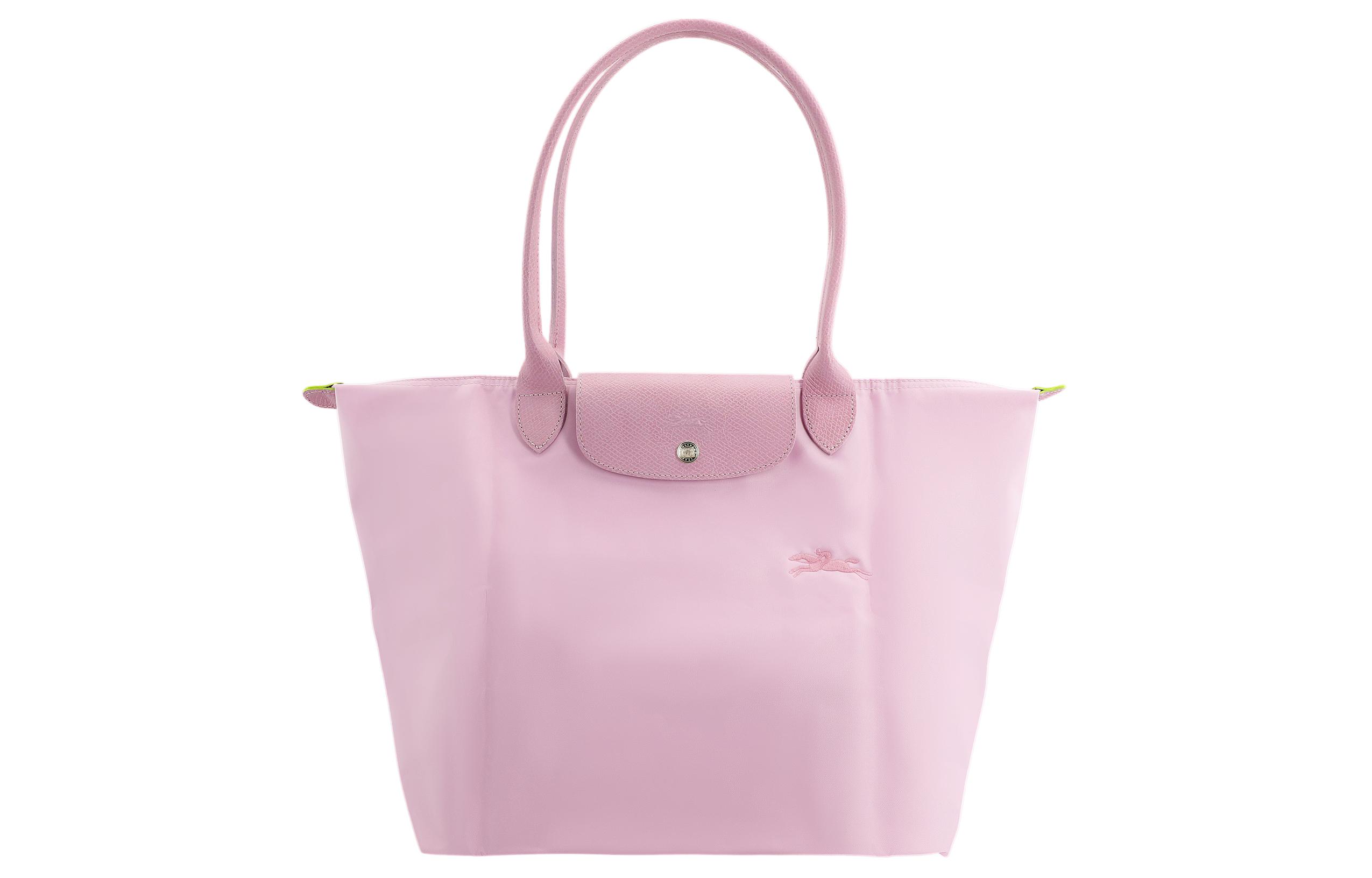 

LONGCHAMP Сумка-мессенджер Le Pliage из зеленой коровьей кожи с отделкой, наплечная сумка большого размера, женская, розового цвета