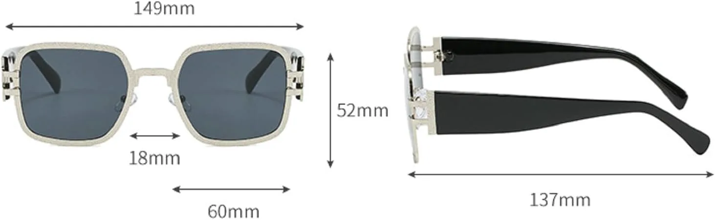 

Квадратные солнцезащитные очки для женщин и мужчин, винтажные, ретро, ​​с металлической оправой, модные солнцезащитные очки серебристо-зеленого цвета mincl, Gold Gray