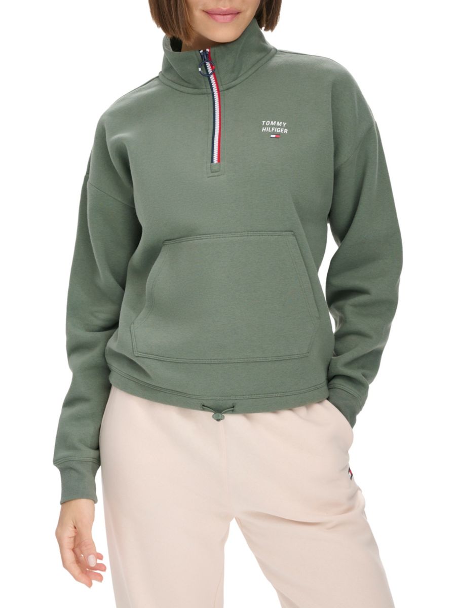 

Флисовая толстовка с логотипом Tommy Hilfiger Sport, цвет Basil