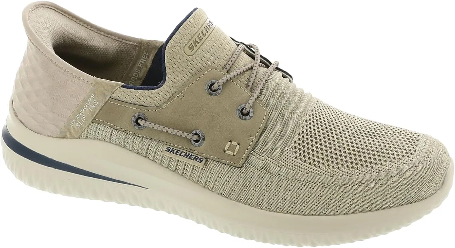 Мужские туфли Skechers Delson 210606 3.0-Roth Low Profile Bungee Lace Slip In, Beige