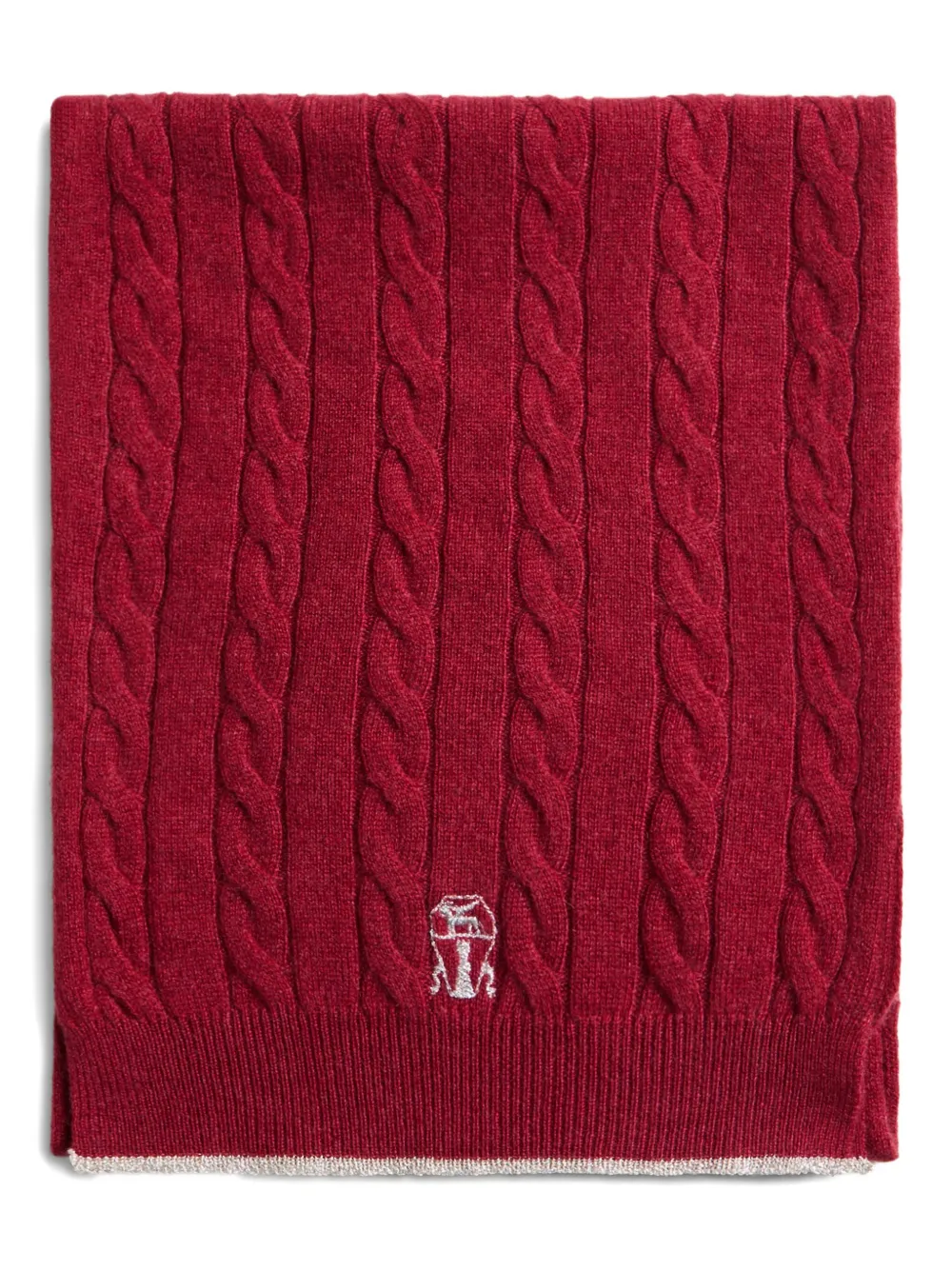 

Шарф с косой вязкой Brunello Cucinelli Kids, красный