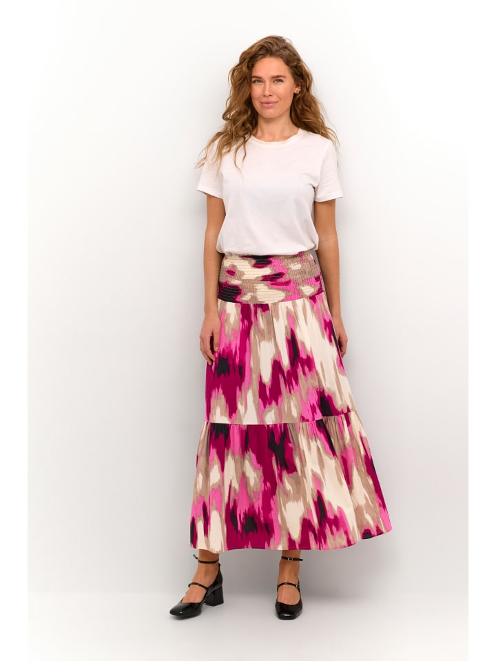 

Юбка длиной до колена Kaffe, цвет pink abstract print